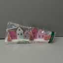 Amyhill Pink Lighted Wooden Christmas Tabletop House Village Decor Farmhouse LED Christmas Tabletop Decor Merry Rustic Xmas Block Centerpiece Sign with Word for Home Bedroom Holiday Ornament