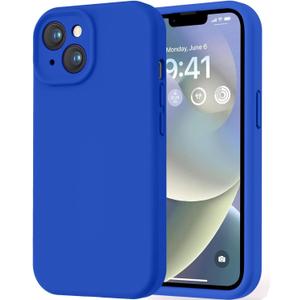 LOVE 3000 Designed for iPhone 14 Case, Premium Silicone with [Soft Anti-Scratch Microfiber Lining] Shockproof Protective Phone Case for Men Women Girls 6.1", Klein Blue