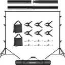 NEEWER 8.5x10ft Adjustable Backdrop Stand Kit, Photography Background Support System with 4 Crossbars, 6 Spring Clamps, 6 Backdrop Clips, 2 Sandbags, and Carrying Bag for Photo Video Party Ceremony
