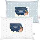 KeaBabies 2-Pack Toddler Pillow 13x18 - Soft Organic Cotton Kids Travel Bed Pillows for Sleeping, School, Nap, Machine Washable, Toddlers 2 to 5, Pillowcase Sold Separately (Spacecrafts)