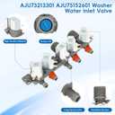 2026 UPGRADED AJU73213301 AJU75152601 5221EA1008F Washer Water Inlet Valve fits for Kenmore LG Washers WT7200CW, WT4801CW, WT1201CW, WT5680HVA, WT1101CW, WT7200CV, WT7600HKA, WT7500CW