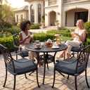 Outdoor Chair Cushions Set of 4: Waterproof & Fade Resistant Patio Furniture Cushions - 17 x 16 x 2 Inch Non Slip Round Corner Seat Cushion Pads with Removable Cover for Garden Yard Lawn, Dark Grey