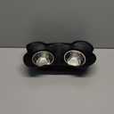 Hubulk Pet Dog Bowls 2 Stainless Steel Dog Bowl with No Spill Non-Skid Silicone Mat + Pet Food Scoop Water and Food Feeder Bowls for Feeding Small Medium Large Dogs Cats Puppies (S, Black)