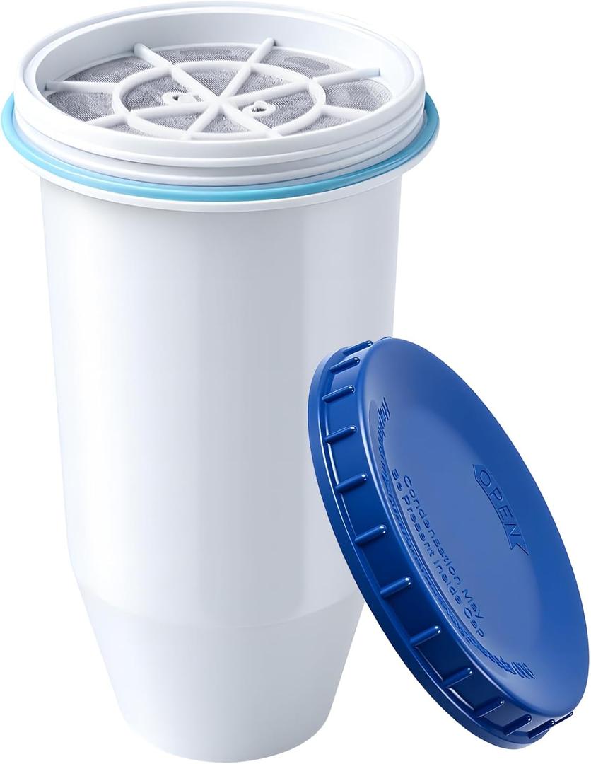 0 TDS Water Filter Replacement for Zero Pitcher & Dispenser | Upgraded 6-Stage Filtration | Removes 99.9% of Lead, Chromium, PFOA/PFOS | Compatible with ZR-001, ZR-004, ZR-017 | 1-Pack
