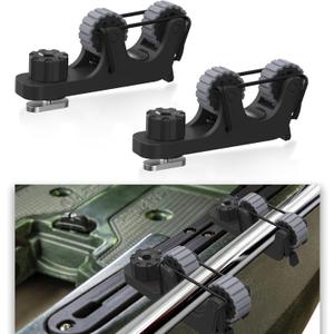 1006 Kayak Paddle Holder Track Mount, Kayak Accessories to Save Track Space & Secure Paddle, 2-Layer Grip for Slim Gear, Fits 0.81.3 Shafts, Paddle, Fishing Net & Rod Holder