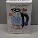 Chefman Glass Electric Kettle for Boiling Water, 1.8L 1500W, with Tea Infuser, Keep Warm Function, Auto Shut Off, Boil-Dry Protection, BPA Free, Hot Water Boiler, Electric Tea Kettle - Stainless Steel