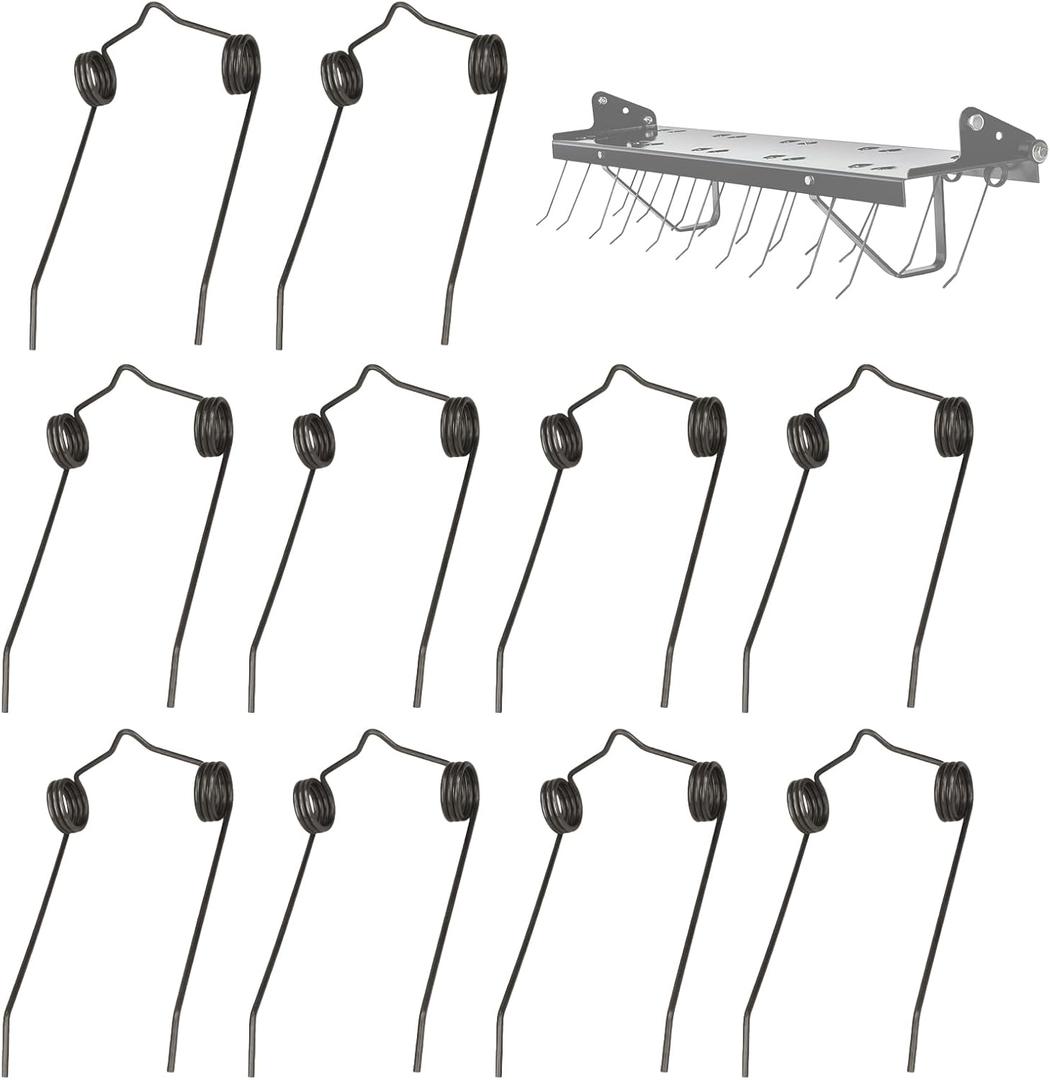 Dethatcher Spring Tines 46761 Fits for Agri-Fab Dethatcher, 10 Pack Thatcher Tine (1/8 Inch Dia) Width 4.09" x Height 2" x Length 7.08", Mower Attachments for Outdoor Yard Tools Replacement
