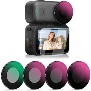 Osmo Nano ND Filter Set with Screen Protector, CPL + ND Filters for DJI Osmo Nano Standard Combo Accessories, 4 Pack (CPL, ND8, ND16, ND32)