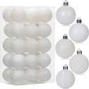 30PCS 2" Christmas Ball Ornaments Shatterproof Pearl White Christmas Tree Decorations Xmas Tree Balls Halloween Ornaments Décor