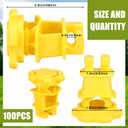 Frienda 100 Pcs Electric Fence Wire Insulators Screw Round Post Insulator Fence Wire Holding Insulator Post Clips Insulators for Farm Garden Pet Containment Animal Husbandry Electronic (Yellow)