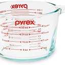 Pyrex 4-Cup Glass Measuring Cup For Baking and Cooking, Dishwasher, Freezer, Microwave, and Preheated Oven Safe, Essential Kitchen Tools
