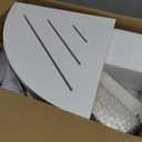 Shower Stool for Inside Shower, Corner Shower Bench Seat, HDPE Waterproof Shower Stool for Shaving Legs with Baffle Storage Shelf, Shower Seat/Foot Rest for Bathroom, Indoor/Outdoor Use, White