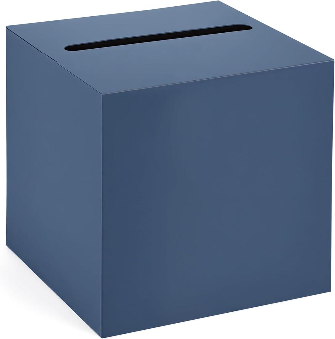 4 x Hxezoc Navy Blue Card Box Wedding Favors Gift Card Boxes Post Box Cardboard Receiving Money Box Holder for Wedding Reception, Baby Showers, Anniversary, Birthday Party, Graduation Envelope Holder