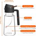 16oz/470ml Glass Olive Oil Sprayer for Cooking - 2 in 1 Olive Oil Dispenser for Kitchen Gadgets, Air Fryer, Salad, and BBQ (beige)