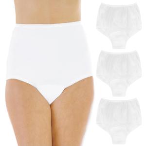 Wearever Women's Cotton Comfort Incontinence Panties for Bladder Control with Regular Absorbency - Reusable & Washable Leak Proof Underwear 150 ml (Pack of 3) (White) (3X) (Fits Hip Sizes: 49-51")