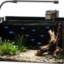 Glass Fish Tank Kit, 5 Gallon Betta Fish Tank Aquarium Starter Kit with Filter, Lights, Lid, for Betta, Goldfish, Small Fish or shrimg