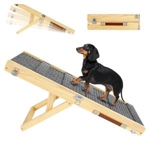2026 Upgraded Dog Ramp for Couch, Foldable Small Dog Ramp for Sofa, 4 Adjustable Height from 13'' to 21", Portable Stable Pet Steps with Non-Slip Pad, Pet Ramps Use for Sofa Couch Stairs