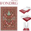 Christmas 3x5 Red Area Rug Santa Xmas Tree Holiday Decor Entryway Doormat Washable Non Slip Soft Low Pile Lightweight Mat for Living Room Bedroom Dining Room Bathroom