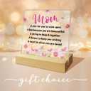 2 x Mom Gifts from Daughter Son, Mothers Day Gifts for Mom, Mom Birthday Christmas Grateful Valentines Gifts, Mom Acrylic Decor Plaque Sign, Best Mom Ever Gifts, A Star for You to Wish Upon