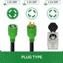 30 Amp Generator Cord 40FT and Power Inlet Box, Pre-Drilled 30 Amp Generator Inlet Box with Cord, NEMA L14-30P to L14-30R Generator Cord Waterproof Combo Kit, ETL Listed