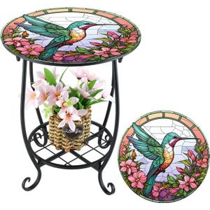 Cinnvoice Outdoor Side Table Small End Patio Porch Table
Round, Mosaic, Outdoor, Side, Small, Accent, Plant Coffee Tea Table for Yard, Patio, Porch, Garden, Living Room, Bedroom