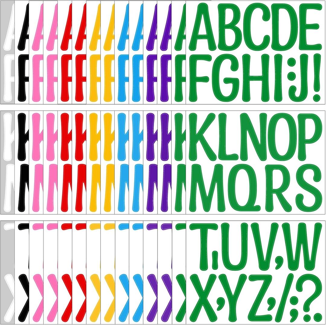 Bemeol 4 Inch Letter Stickers 42 Sheets Large Alphabet Letter Stickers Self Adhesive Stick on Letters for Bulletin Boards Classroom Home Decor (Multicolor)