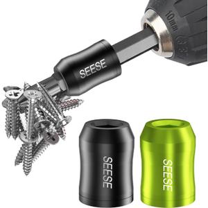 Strong Magnetic Screw Ring: 1/4 Inch/ 6.35 mm Universal Magnetic Screw Holder - Removable Magnetic Screwdriver Drill Bit Holder for Hex Screwdriver and Power Bits(2 Pcs)