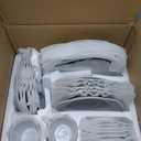 VEWEET, Series Fiona, 30-Piece Dinnerware Sets for 6, White Dishes Set with Black and Gray Stripes, Porcelain Dinner Set Including Dessert Plates, Soup Plates, Dinner Plates, Cups & Saucers