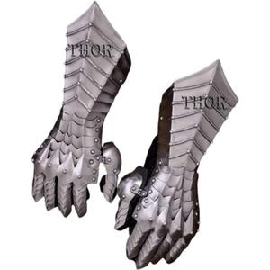 THOR INSTRUMENTS Medieval Knight Warrior Gothic Style Nazgul Gauntlets Functional Armor Silver Rustic Vintage Home Decor Gifts