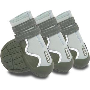 Dog Shoes Winter Snow Boots for Large Size Medium Dogs Reflective Anti-Slip Paw Protectors for Rain Booties Hot Pavement Hardwood Floors Running Water-Resistant Dog Shoes (Green, 4 (S) (Width-2.2inch)for 31-40Ibs)