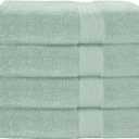 GLAMBURG Premium Cotton 4 Pack Bath Towel Set - 100% Pure Cotton - 4 Bath Towels 27x54 - Ideal for Everyday use - Ultra Soft & Highly Absorbent - Sea Green