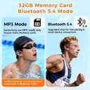 Full-Coverage Liquid Silicone Swimming Headphones, IP68 Waterproof Underwater Headphones, Bluetooth 6.0&MP3 with 32GB Memory Card, Soft/Skin-Comfortable Open Ear Bone Conduction Swim Earbuds(Orange)