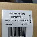 EXCLUSIVE HOME Torch 1" Curtain Rod and Coordinating Finial Set, Matte Bronze, Adjustable 36"-72"