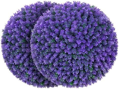 AOKIIE 16.7 Inch Artificial Pine Cone Topiary Balls Set of 4, Purple Boxwood Balls with 7 Layers Leaves UV Protection Faux Evergreen Plants Outside Decor for Porch Garden Backyard AOKIIE 16.7 Inch Artificial Pine Cone Topiary Balls Set of 4, Purple Boxwood Balls with 7 Layers Leaves UV Protection Faux Evergreen Plants Outside Decor for Porch Garden Backyard