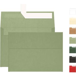 A7 Sage Green Envelopes 100 Pack, Goefun 5x7 Self Seal Printable Envelopes for Invitation, 5x7 Gift Cards, Birthday, Baby Shower, 5.25 x 7.25 in, 120GSM