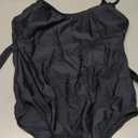 Aqua Green Women's Scoop Neck One Piece with Open Tie Back (Black, L)