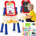 Easel for Kids,Toddler Toys for Ages 2-4, Double-Sided Magnetic Kids Art Easel for 2 Year Old Boy Birthday Gift,Toys for 3 Year Old Boy Dry Erase Boards,Drawing Boadrs for 2 3 4 5 Years Old Girl Gift (Blue)