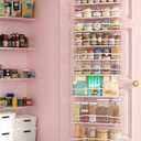Moforoco Pink 9-Tier Over The Door Pantry Organizer, Pantry Organization and Storage, Black Hanging Basket Wall Spice Rack Seasoning Shelves