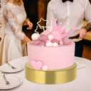 11.8''Gold Mirror Cake Stand Acrylic Dessert Table Display Holder, Round Cake Tray Serving Platter for Party, Wedding, Birthday, Baby Shower, Anniversary
