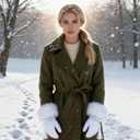 2 x Faux Fur Arm Warmers Wrist Cuffs Winter Furry Hand Warmers for Cold Weather Party Costume (White) (White)