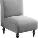 LavishCover Armless Accent Chairs Covers, Thick Armless Recliner Sofa Cover Stretchable, Removable Armless Chair Slipcover for Living Dining Room Hotel (LightGray, 1pc)