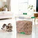 Airtight Dog Food Storage Container 10 Lbs - Slim Tall Pet Cat Food Treat Container with Lid, Scoop and Cup - Clear Plastic Dry Food Storage Bin for Dogs, Cats, Bird Seeds, Kibble, Pellets