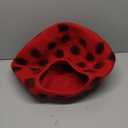 Woolygon Premium Felt Cat Cave Bed - Polka Dot Series - Wool Kitty Beds Handcrafted Kitten Caves Bed for Indoor Cats - Eco-Friendly Merino Wool, Foldable Cat Hideaway Cat Houses (Red/Black Dots) (Medium)