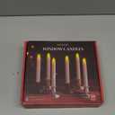 YAUNGEL Window Candles, 10 Pack LED Battery Operated Christmas Candles for Windows with Remote Timer Electric Flameless Candle Lights with Candle Holders Suction Cups for Christmas Decorations (Gold Base)