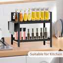 Bathroom Countertop Organizer with Basket & Hooks, 2 Tier Bathroom Organizers and Storage for Perfume, Cologne, Spice, Black Vanity Organizer for Kitchen, Office and Under Sinks (11.6" x 6.7" x 11.8")