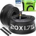 2 Pack 12"/14"/16"/18"/ 20"/ 22"/24"/ 26"/27.5"/28"/29" x1.75/1.95/2.10/2.125 Bicycle Tube with 2 Tire Levers, with 32mm AV Schrader Valve, Reliable Inner Tube for Kids/Road/MTB Bike (2 of One Size)