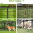 Tall Garden Fence with Gate, 23ft(L) x 32in(H) 10 Panels Garden Fencing Animal Barrier, Dog Fence Outdoor for Yard, Rustproof Metal Fence Panels Temporary Fencing for Outdoor, Patio, Yard