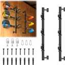 Weed Eater Rack for Enclosed Trailer with Locks, 3 Place Weed eater Rack for Open/Enclosed Trailers Spring Hasp Trimmer Rack 360 Pad Enclosed Trailer Accessories Lawn Care Equipment Cargo Rack