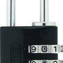 ABUS 145/20 C 20mm Body 3 Dial Resettable Combination Padlock, Black