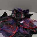 IKALI Halloween Vampire Bat Costume for Girls with Wings,Kids Gothic Darkness Fancy Dress Outfit